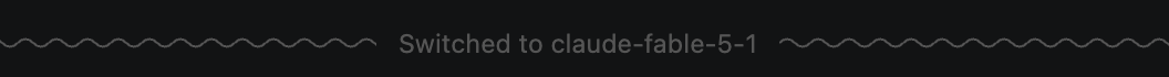 Switched to claude-fable-5-1 と表示された画面